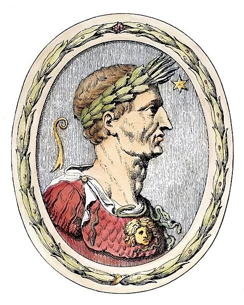 JULIUS CAESAR (100-44 B. C. ). Roman general and statesman. Line engraving