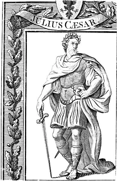 JULIUS CAESAR (100 B. C. -44 B. C. ). Roman general and statesman. Copper engraving, English, 18th century