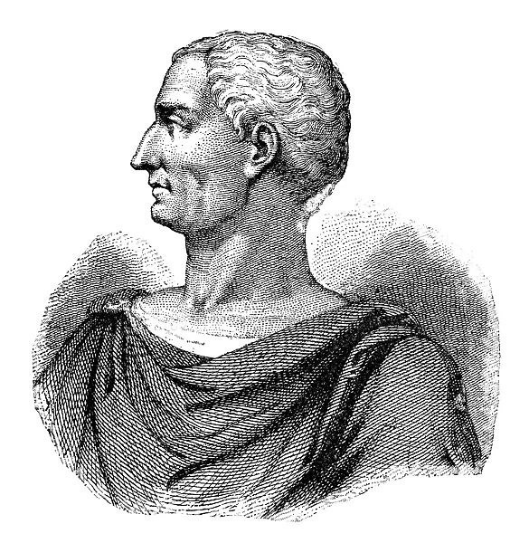 JULIUS CAESAR (100 B. C. -44 B. C. ). Roman general and statesman. Line engraving, 19th century