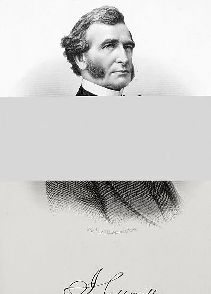 JUSTIN SMITH MORRILL  /  n(1810-1898). American legislator. Steel engraving, 19th century
