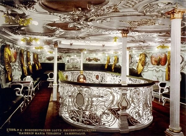KAISERIN MARIA THERESIA. A womens salon aboard the German ocean liner Kaiserin Maria Theresia
