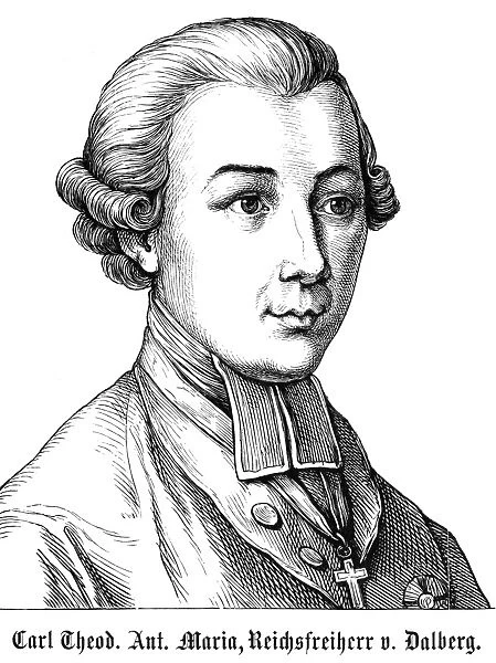 KARL THEODOR von DALBERG (1744-1817). Karl Theodor Anton Maria von Dalberg. German nobleman, prelate, and patron of literature. Line engraving, German, 19th century