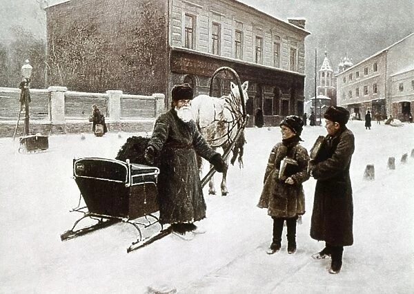 KASATKIN: THE JOKE, 1892. Oil on canvas by Nikolai Kasatkin, 1892