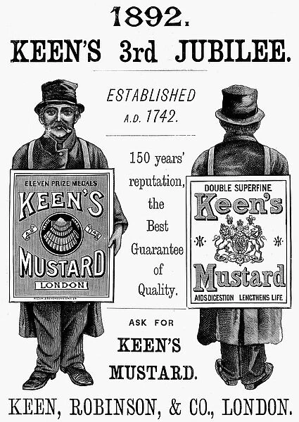 KEENs MUSTARD AD, 1892. English advertisement, 1892