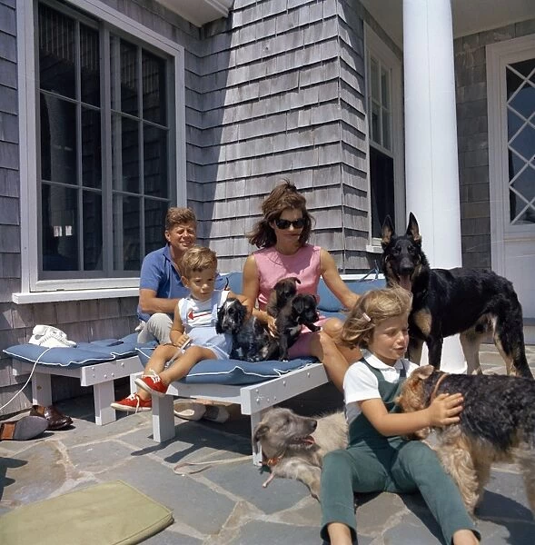 KENNEDY FAMILY, 1963. John and Jacqueline Kennedy, with their children, John Jr