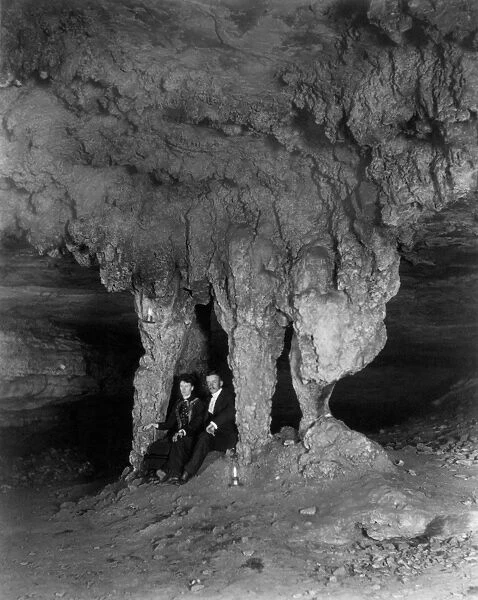 KENTUCKY: MAMMOTH CAVE. A couple seated inside the Bridal Chamber inside Mammoth Cave in Kentucky