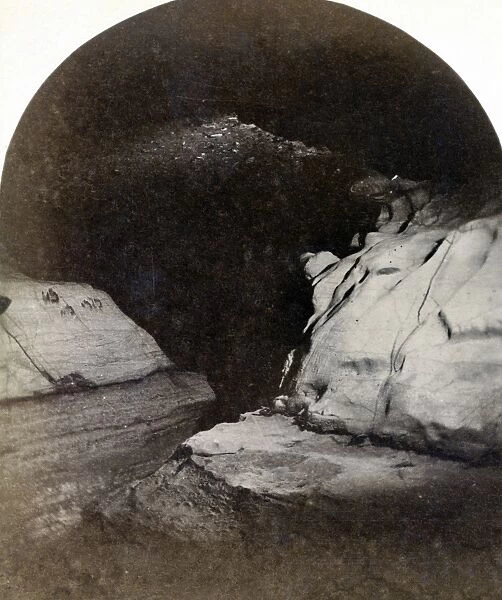 KENTUCKY: MAMMOTH CAVE. View of Mammoth Cave in Kentucky. Stereograph, c1877