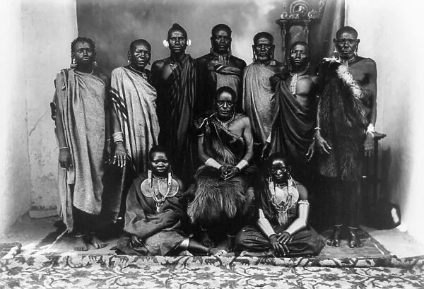 KENYAN FAMILY, c1910. Group portrait of members of a prominent (possibly royal) family in Kenya