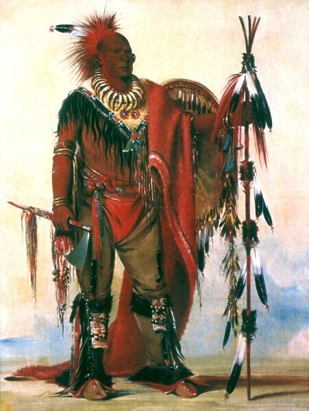 KEOKUK (c1783-1848). Native American Sauk chief. Oil on canvas, 1835, by George Catlin