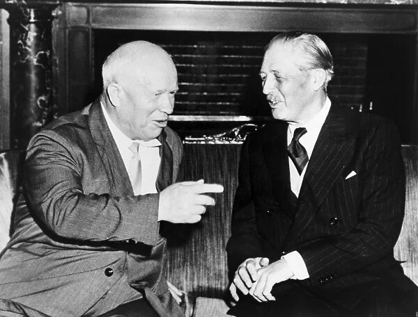 KHRUSHCHEV & MACMILLAN. Soviet Premier Nikita Khrushchev and British Prime Minister