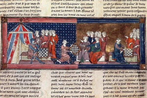 KING ARTHUR & GUINEVERE. Lancelot, Guinevere, King Arthur and magic chessboard