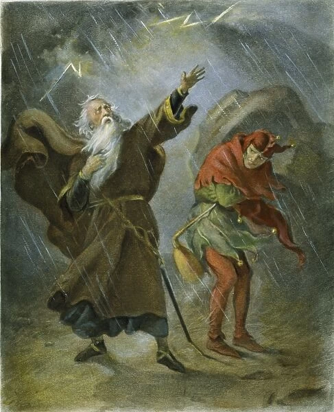 King Lear and the Fool. Illustration by Felix O. C. Darley (1822-1888) to William Shakespeares King Lear