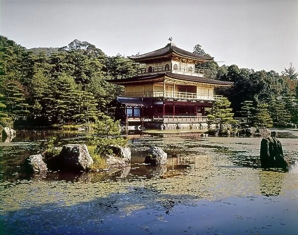 Kinkaku-ji Temple (Temple of the Golden Pavilion), originally built in 1397, in Kyoto, Japan