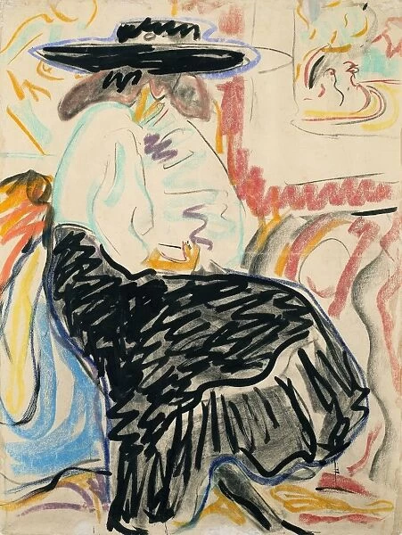 KIRCHNER: SEATED WOMAN. Seated Woman in the Studio