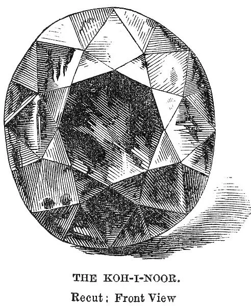 KOH-I-NOOR DIAMOND. The Koh-I-Noor diamond after it was recut in 1851, front view