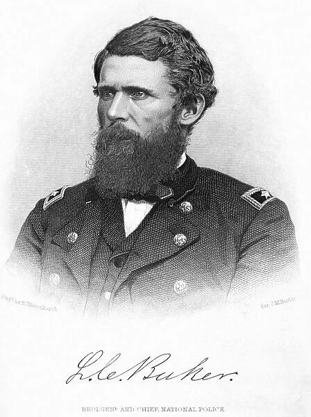 LAFAYETTE CURRY BAKER (1826-1868). American army officer and spy. Steel engraving, 1867