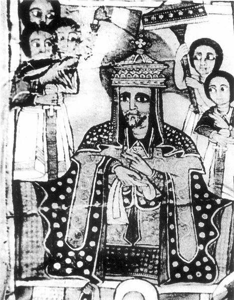 LALIBELA (1150-1225). Emperor of Ethiopia. Ethiopian fresco, 17th century