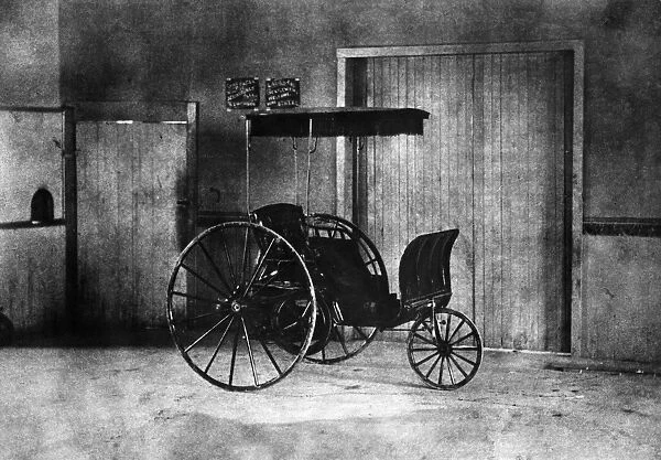 LAMBERT AUTOMOBILE, 1891. Automobile made by John William Lambert in 1890-91, known as the Buckeye gasoline buggy. Photographed by Walter Lewis in Ohio City, Ohio, August 1891