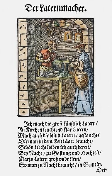 LANTERN MAKER, 1568. Woodcut, 1568, by Jost Amman