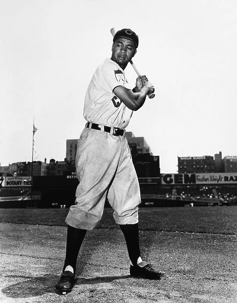 LARRY DOBY (1923-2003). American baseball player, and first black player in the American League. Photographed while playing for the Cleveland Indians, May 1951