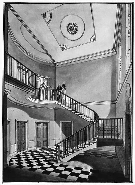 LATROBE: HOUSE, 1799. Architectural watercolor by Benjamin Latrobe, of the interior