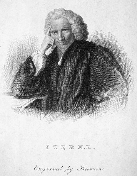 LAURENCE STERNE (1713-1768). English cleric and novelist. Line and stipple engraving after the painting by Sir Joshua Reynolds