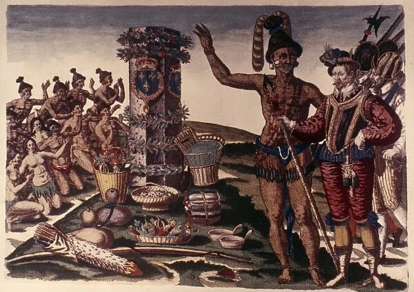 LE MOYNE: NATIVE AMERICANS, 1564. Rene de Laudonniere and the Florida Native Americans, 1564