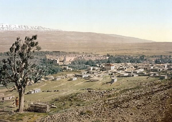 LEBANON: BaLBEK. View of the city of Baalbek, including the ruins of the Roman city of