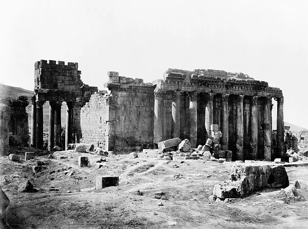 LEBANON: BaLBEK. West facade of the Temple of Jupiter at Baalbek, Lebanon. Photograph