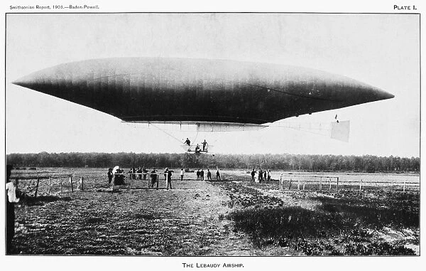 THE LEBAUDY AIRSHIP, 1903. French airship in flight, 1903