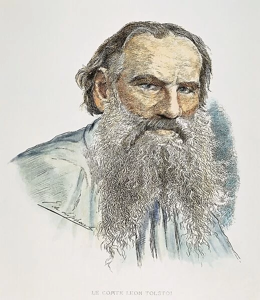 LEO TOLSTOI (1828-1910). Russian novelist and moral philosopher. French etching