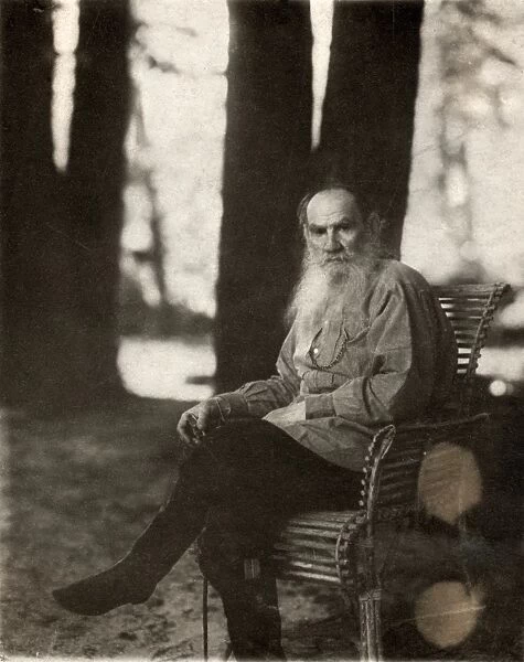 LEO TOLSTOY (1828-1910). Russian novelist and philosopher. Photograph by Sergei Prokudin-Gorskii, May 1908