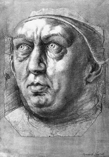 LEO X (1475-1521). Pope, 1513-1521. Drawing attributed to Sebastiano del Piombo