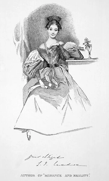 LETITIA ELIZABETH LANDON (1802-1838). Pseudonym L. E. L. English poet and novelist. Drawing by Daniel Maclise