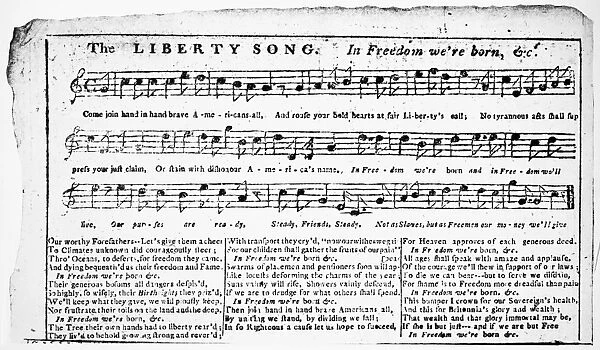 LIBERTY SONG, 1768. John Dickinsons Liberty Song, which swept the colonies in 1768