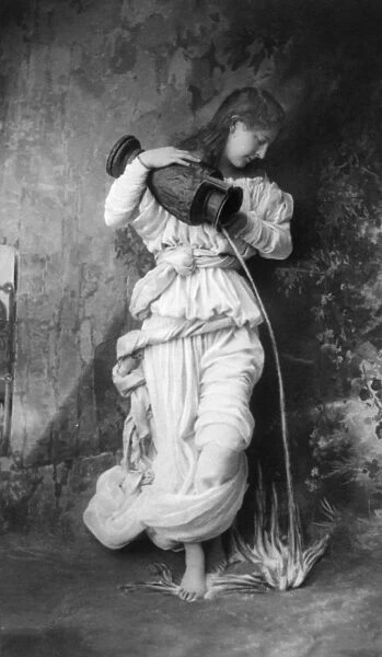 LILLIAN LAWRENCE (1868-1926). American actress, posing as Temperance. Photograph, c1899