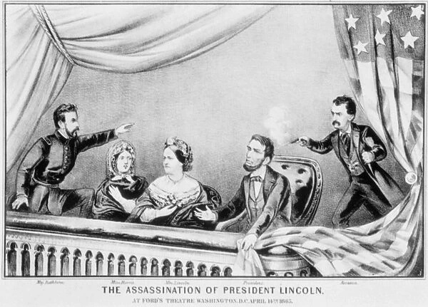 LINCOLN ASSASSINATION. The assassination of President Abraham Lincoln by John Wilkes