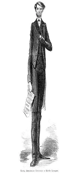 LINCOLN CARTOON, 1864. Long Abraham Lincoln a Little Longer. Abraham Lincon (1809-1865), 16th President of the United States, caricatured by Frank Bellew in a popular American weekly shortly after his re-election as President in 1864