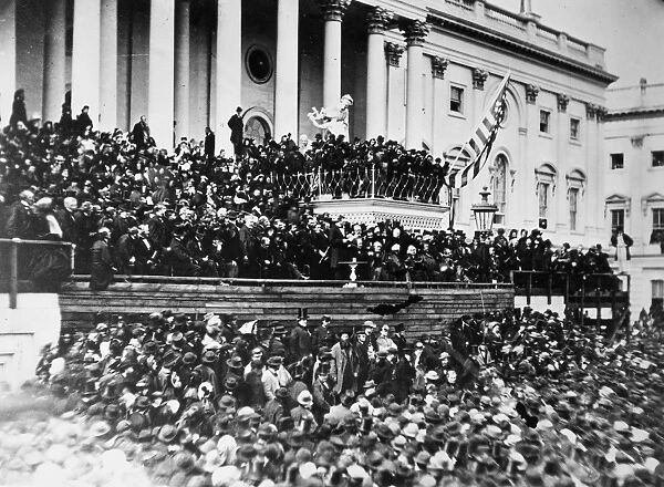 LINCOLNs INAUGURATION, 1865. The Second Inauguration of Abraham Lincoln as President of the United States, at Washington, D. C. on 4 March 1865. Photographed by Alexander Gardner
