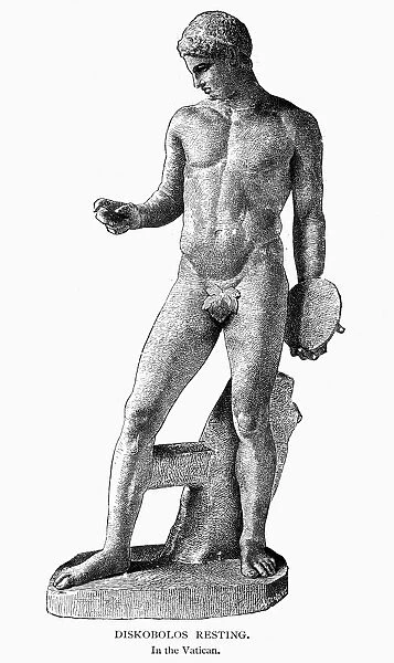 Line engraving, late 19th century, after an ancient Greek statue