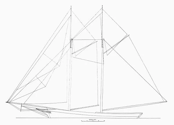 Lines of a Key West schooner smack of the Noank model, the City of Havana, built at Key West, Florida, in 1877