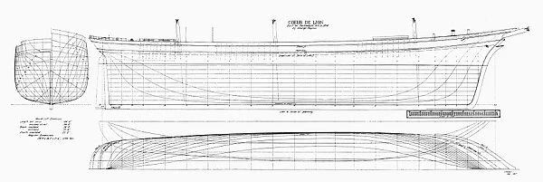 Lines of the medium clipper Coeur de Lion, built at Portsmouth, New Hampshire, 1854