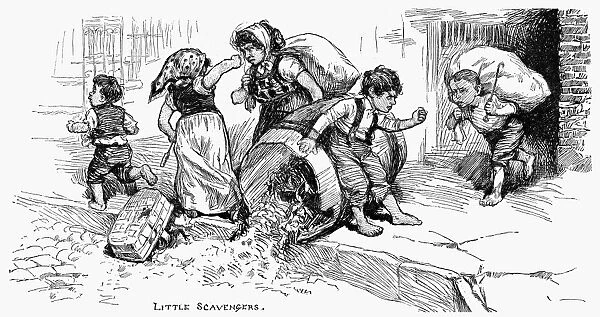 LITTLE SCAVENGERS, 1881. American newspaper illustration, 1881