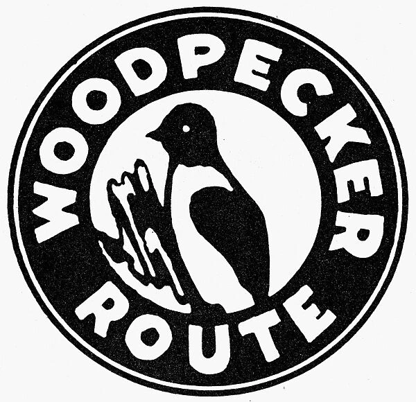 LOGO: WOODPECKER ROUTE. Logo for the road linking South Carolina with Florida