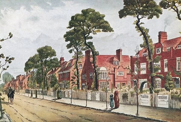 LONDON: BEDFORD PARK, 1882. Bedford Park, one of the first suburbs of London, England