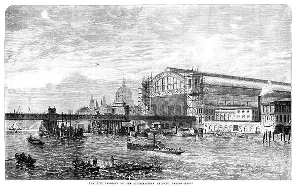 LONDON: CANNON STREET, 1866. The Cannon Street railroad station, the terminus of