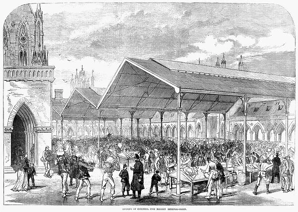 LONDON: FISH MARKET, 1870. The opening of the Columbia fish market in Bethnal Green, London, England