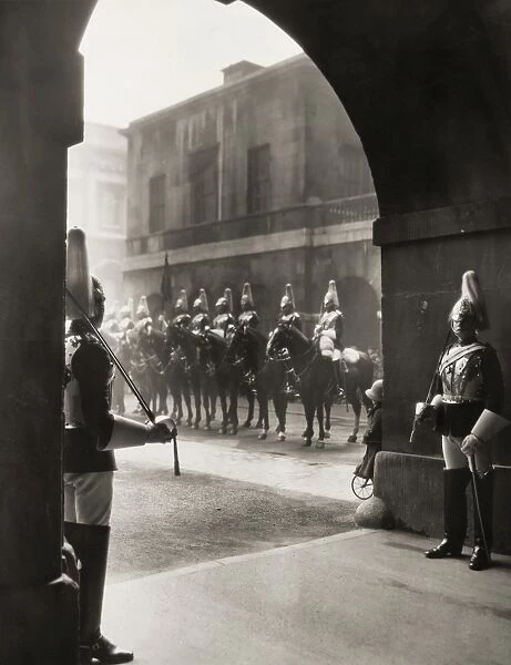 LONDON: HORSE GUARDS. Horse Guards at Whitehall, London, England. Photographed c1925