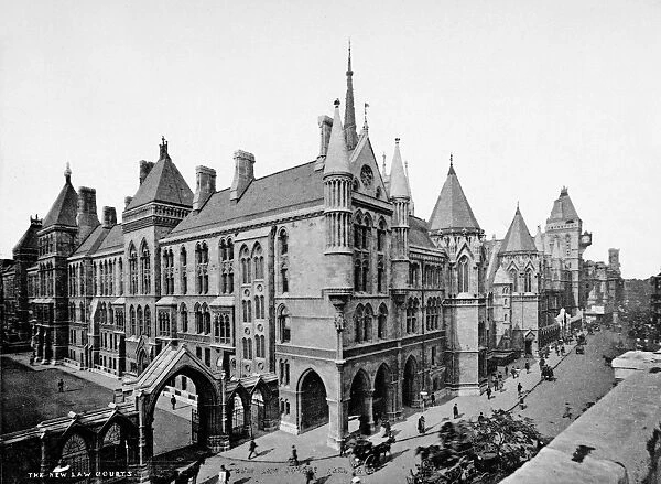 LONDON: LAW COURTS, c1900. View of the Law Courts on the Strand in Westminster, London, England