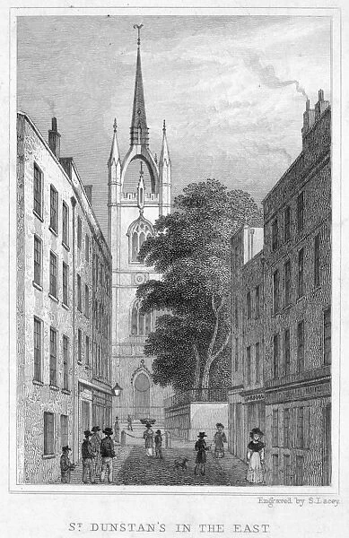 LONDON: ST. DUNSTAN S. St. Dunstans in the East. Line engraving, c1830